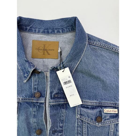 new calvin klein denim trucker jacket - size 2X - Picture 5 of 5